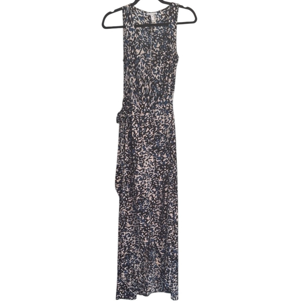 Leith Patterned Sleeveless Wrap Dress